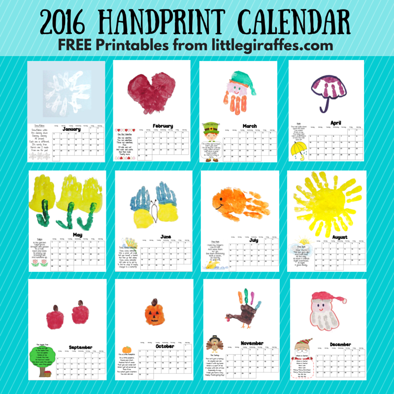 Handprint Calendar 2025 Free