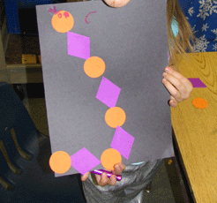 Student-created snake showing an AB repeating pattern