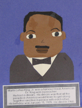 Individual student artwork depicting Martin Luther King Jr.
